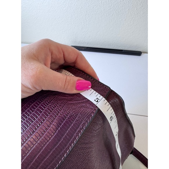 Danielle Nicole Tote Bag Women Large Purple Faux Lizard Embossed Structured Chic - Picture 10 of 14